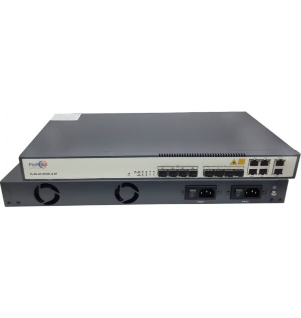 FIBRSOL 4 Port GPON OLT FS-4G-2X-GPON-L3 DP with 4 PON SFP