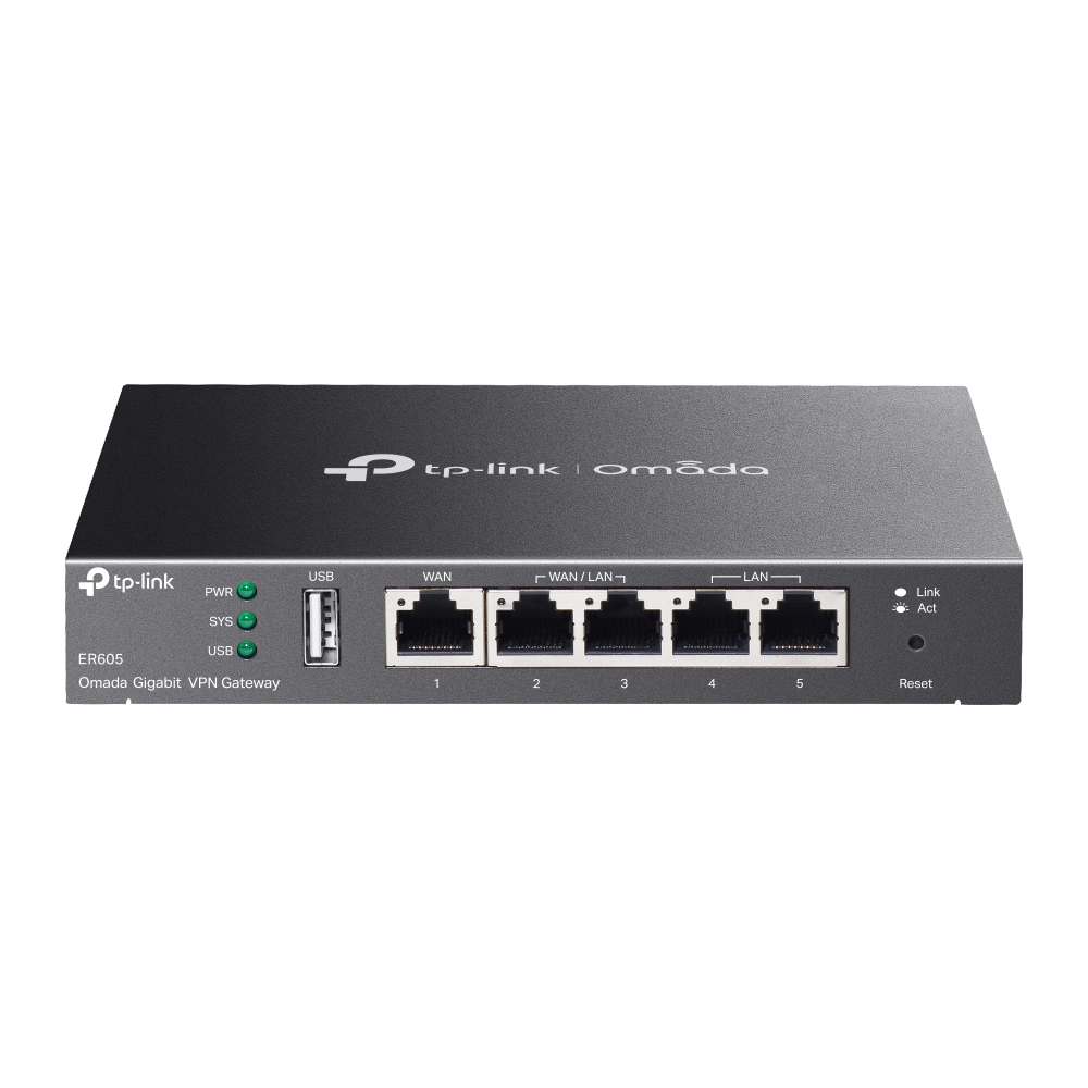 TP-Link ER605 Omada Gigabit VPN Router with 1 gigabit WAN and 2 gigabit WAN/LAN ports - Image 2