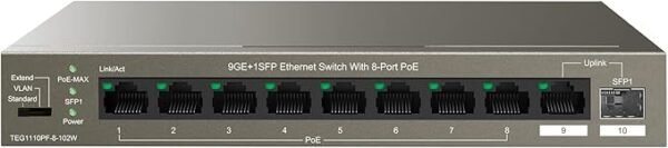 Tenda TEG1110PF-8-120W 9GE+1SFP Ethernet Switch With 8-Port PoE