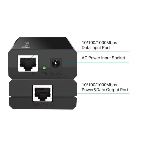 TP-Link TL-POE150S PoE Injector – IEEE 802.3af, 48V Gigabit Ethernet Adapter up to 100 Meters - Image 5