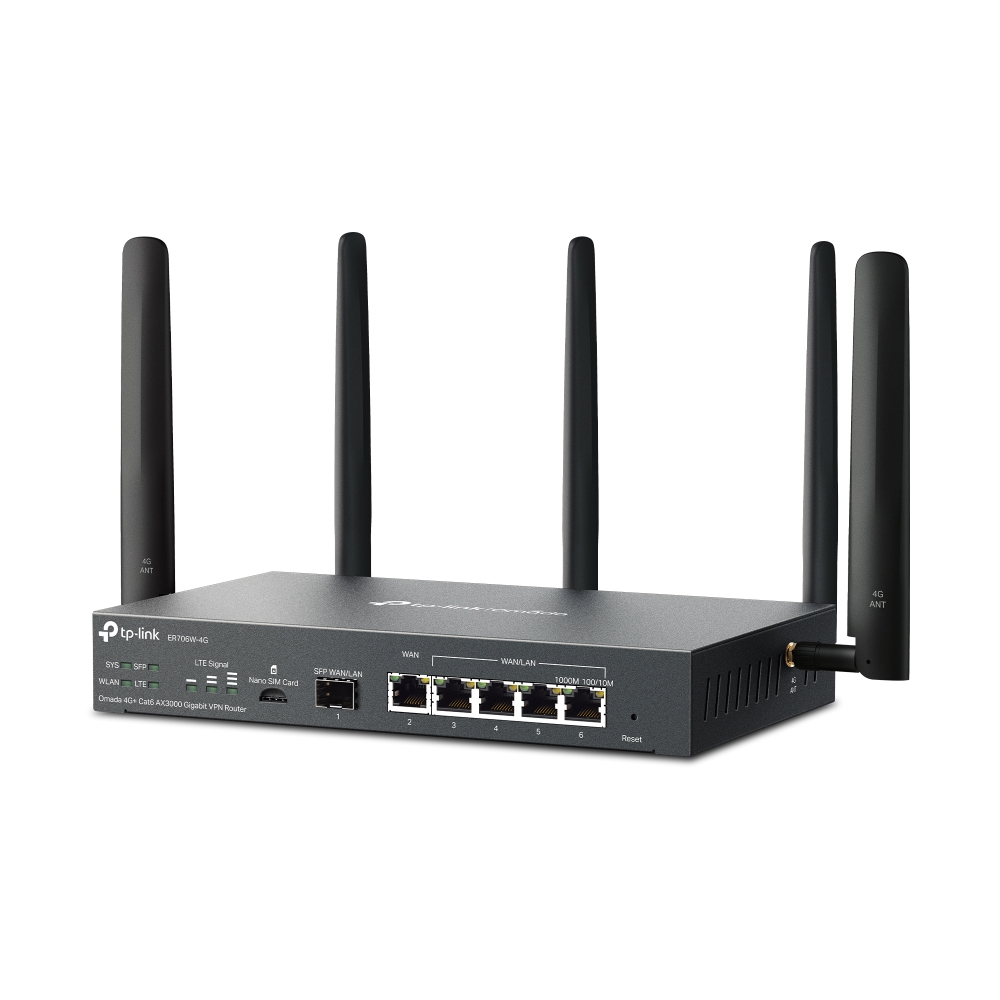 TP-Link ER706W-4G V2 Omada 4G+ Cat6 AX3000 Gigabit VPN Gateway – Dual-Band Wi-Fi 6, SDN Integrated, Multi-WAN, Cloud Managed - Image 3