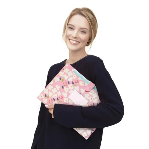 Plastic File Folder with 5 Pockets – A4 Size, Snap Closure - Image 7