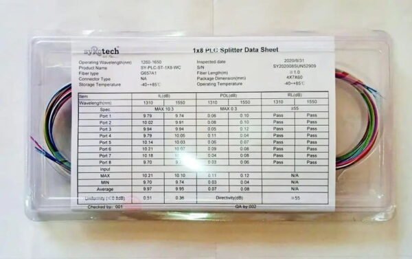 Fiber Syrotech 1x8 Plc Splitter (SY-PLC-ST-1X8-WC-1A)