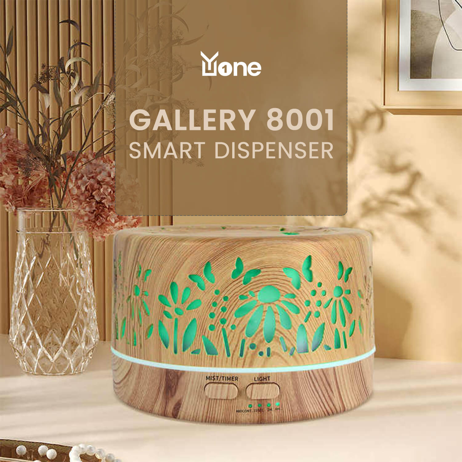 YuOne Gallery 8001 Ultrasonic Aroma Diffuser 500mL - Image 2