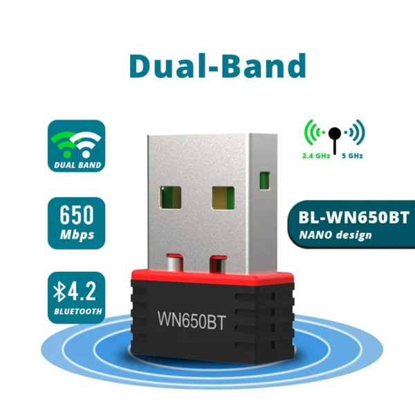 Match LB-Link BL-WN650BT USB Adapter Bluetooth 4.2 + AC650 Wi-Fi - Image 3