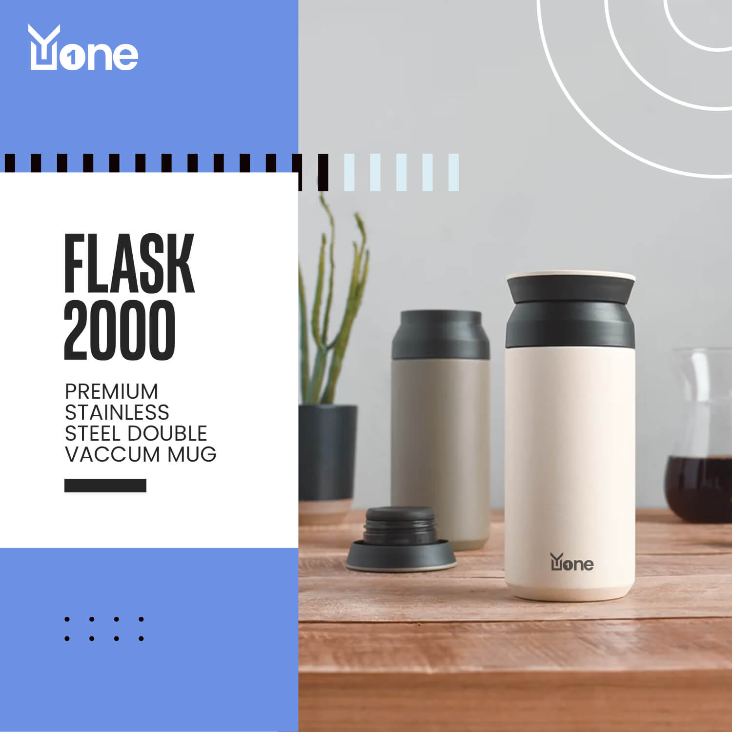 YuOne Flask 2000 500ml vacuum-insulated stainless stell