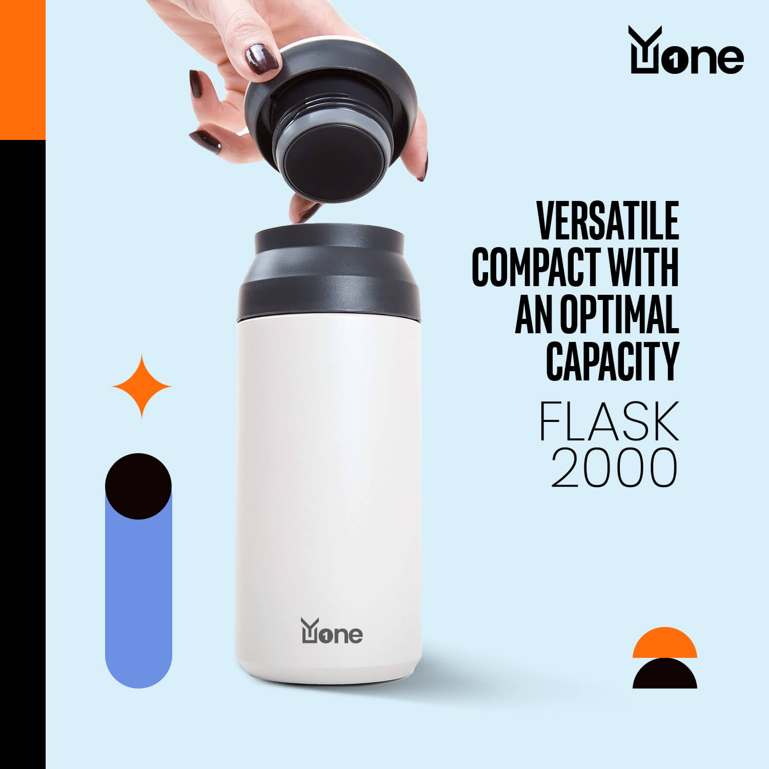 YuOne Flask 2000 500ml vacuum-insulated stainless stell - Image 3
