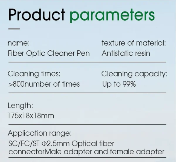 Fiber Optic Connector Cleaner – 2.5mm Cleaning Pen for SC/FC/ST port - Image 10