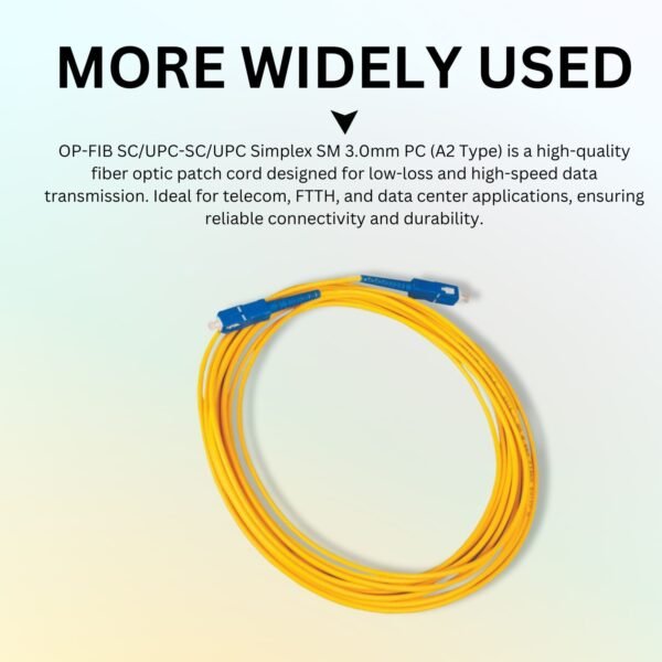 Optilink PATCH CORD OP-FIB SC/UPC-SC/UPC SIMPLEX-SM-3.0mm-PC-5mtr (A2 TYPE) - Image 3