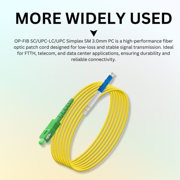 Optilink PATCH CORD OP-FIB SC/UPC-SC/UPC SIMPLEX-SM-3.0mm-PC-1mtr (A2 TYPE) - Image 3