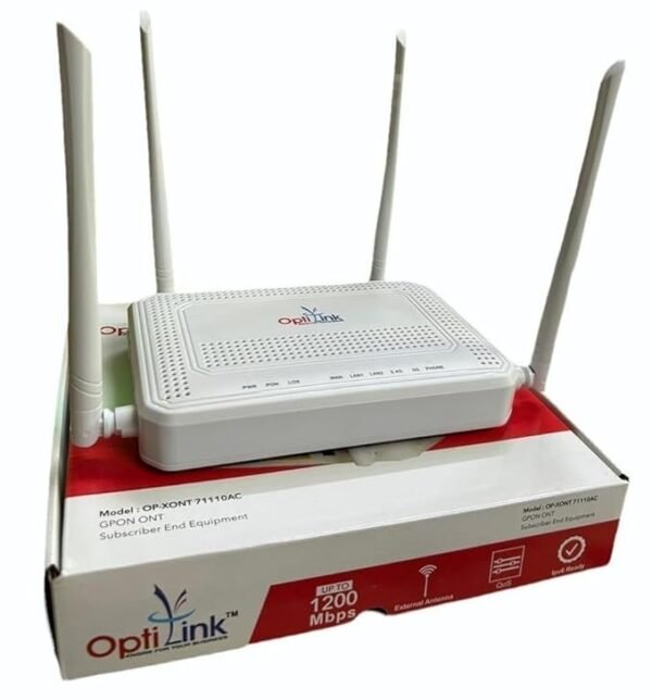 OptiLink XPON ONT -OP-XONT 71110AC-WV (2GE+WIFI-4 ANTENNA-2.4GHz/5GHz-1200Mbps) DUAL BAND