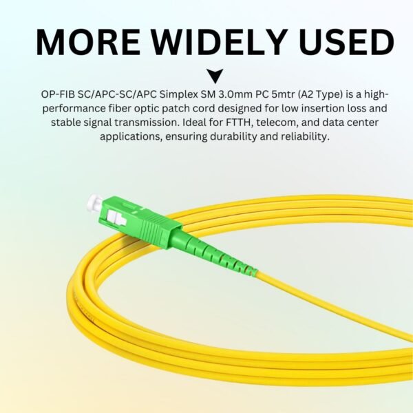 OptiLink OP-FIB SC/APC-SC/APC SIMPLEX-SM-3.00mm-PC-5mtr - Image 3
