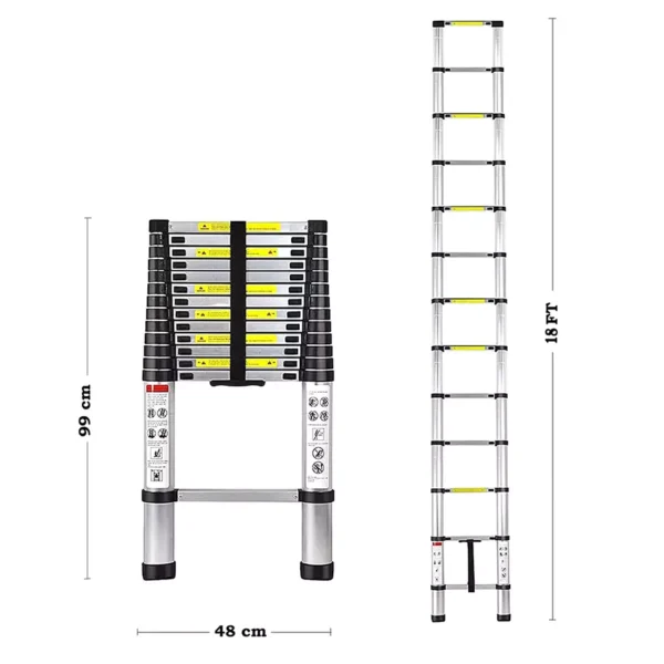 Telescopic Aluminium Ladder 5.4m (18.00 feet)