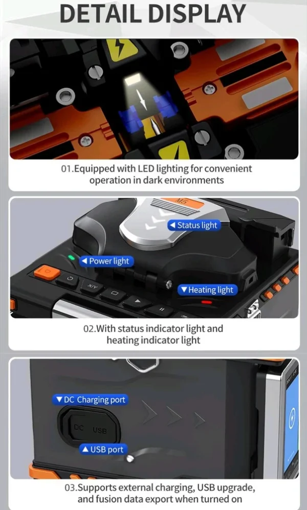 Grandlink glk m5 uc13 fiber optic fusion splicer splicing machine - Image 2
