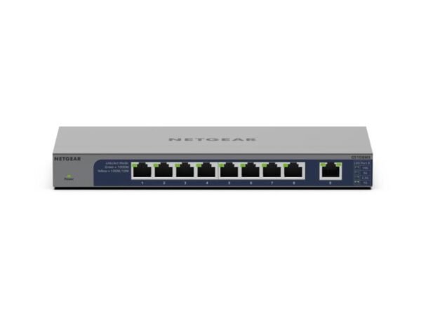 NETGEAR (GS108MX) 8-Port Gigabit Ethernet Unmanaged Switch with 1 dedicated 10G/Multi-Gig Port