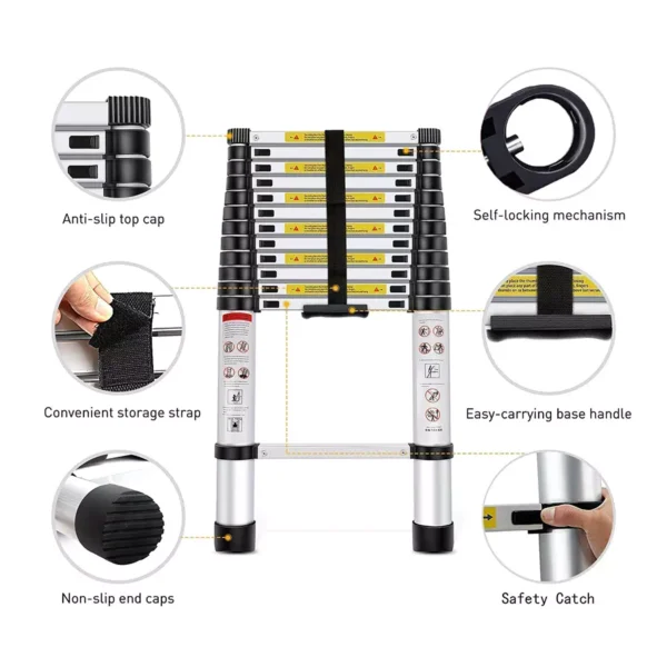 Telescopic Aluminium Ladder 5.4m (18.00 feet)