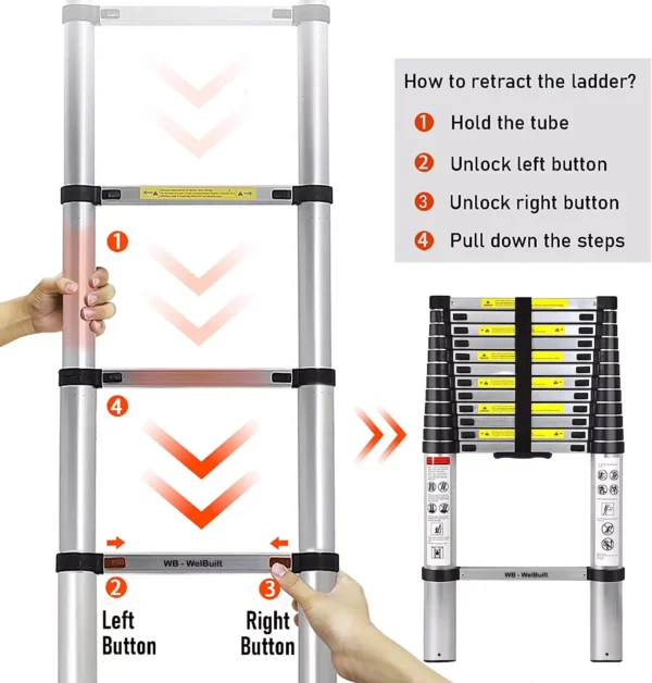 Telescopic Aluminium Ladder 6.2m (20.34 feet)