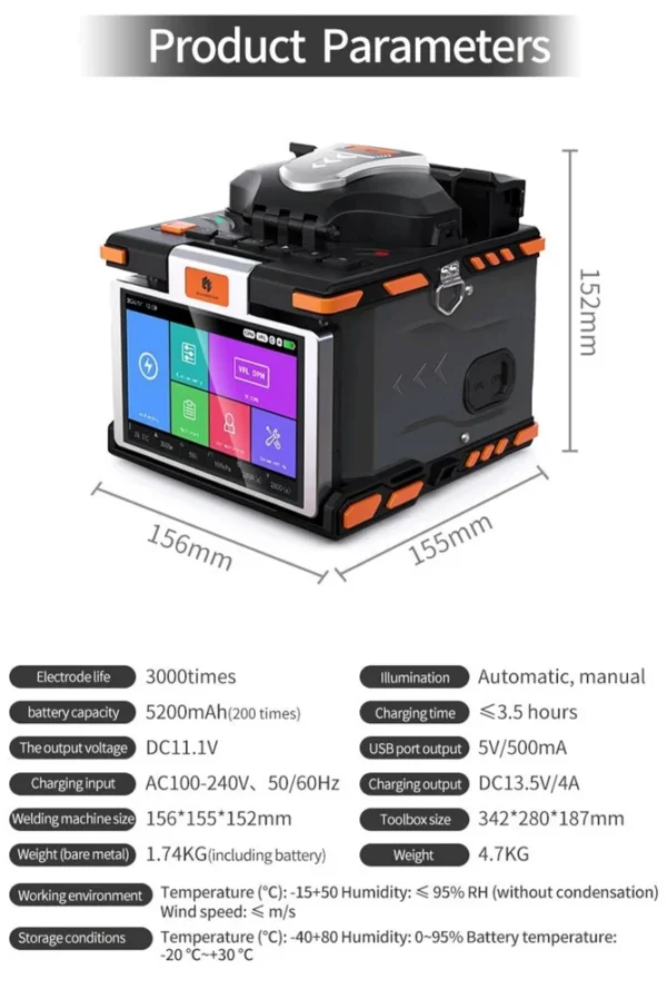 Grandlink glk m5 uc13 fiber optic fusion splicer splicing machine