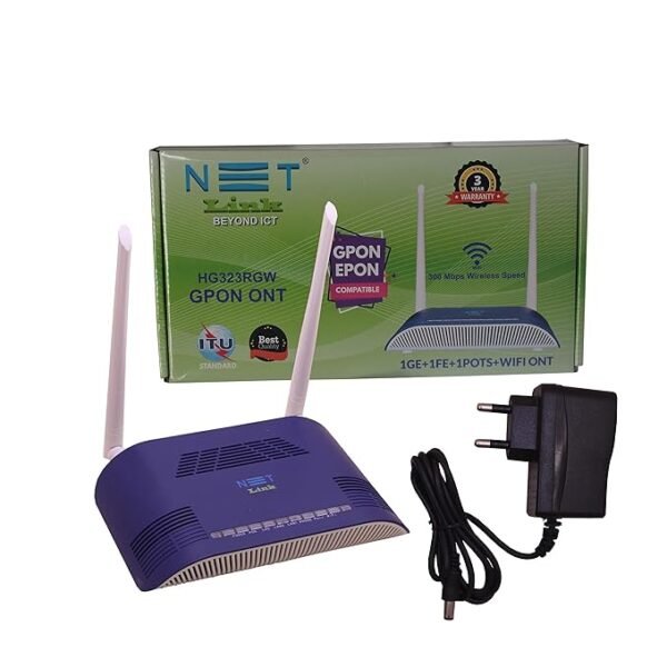 NET Link XPON ONT 1GE+1FE+1POTS+WiFi (HG323RGW), 2.4GHz WiFi Upto 300 Mbps