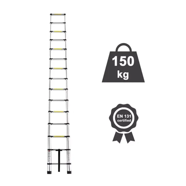 Telescopic Stainless Steel Ladder 4.42 m (14.5 Ft) 15 Step