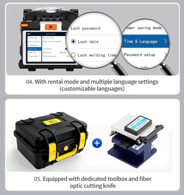 Grandlink glk m5 uc13 fiber optic fusion splicer splicing machine - Image 8