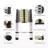 Telescopic Stainless Steel Ladder 4.42 m (14.5 Ft) 15 Step