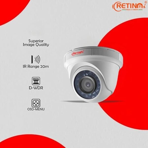 RETINAi AHD Dome 2.4 MP 1080P Real-time high-Resolution CCTV Camera