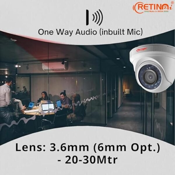 RETINAi AHD Dome 2.4 MP 1080P Real-time high-Resolution CCTV Camera
