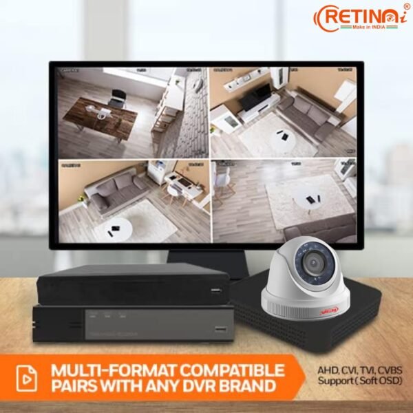 RETINAi AHD Dome 2.4 MP 1080P Real-time high-Resolution CCTV Camera