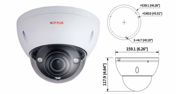 CP PLUS CP-UVC-VC4K08ZL5H-VD 4K HDCVI IR Vandal Dome Camera