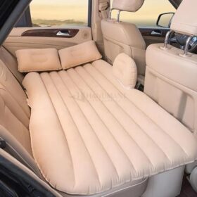 Car Inflatable Bed with Pump & 2 Pillows | Universal Fit | Beige